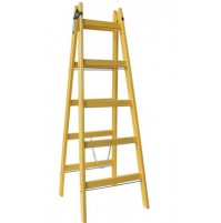 Rebrík DRD A 4 priečkový, 134 cm, drevený, 1 retiazka