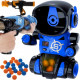 Kruzzel 23171 Strieľajúca hra robot 2 pištole na penové loptičky a terč v tvare robota modrá