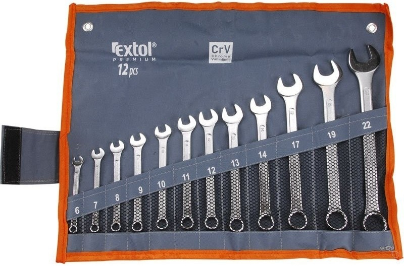 Extol 6333 Kľúče očko-vidlicové Cr-V, 12-kusov sada, 6-22mm (6333)